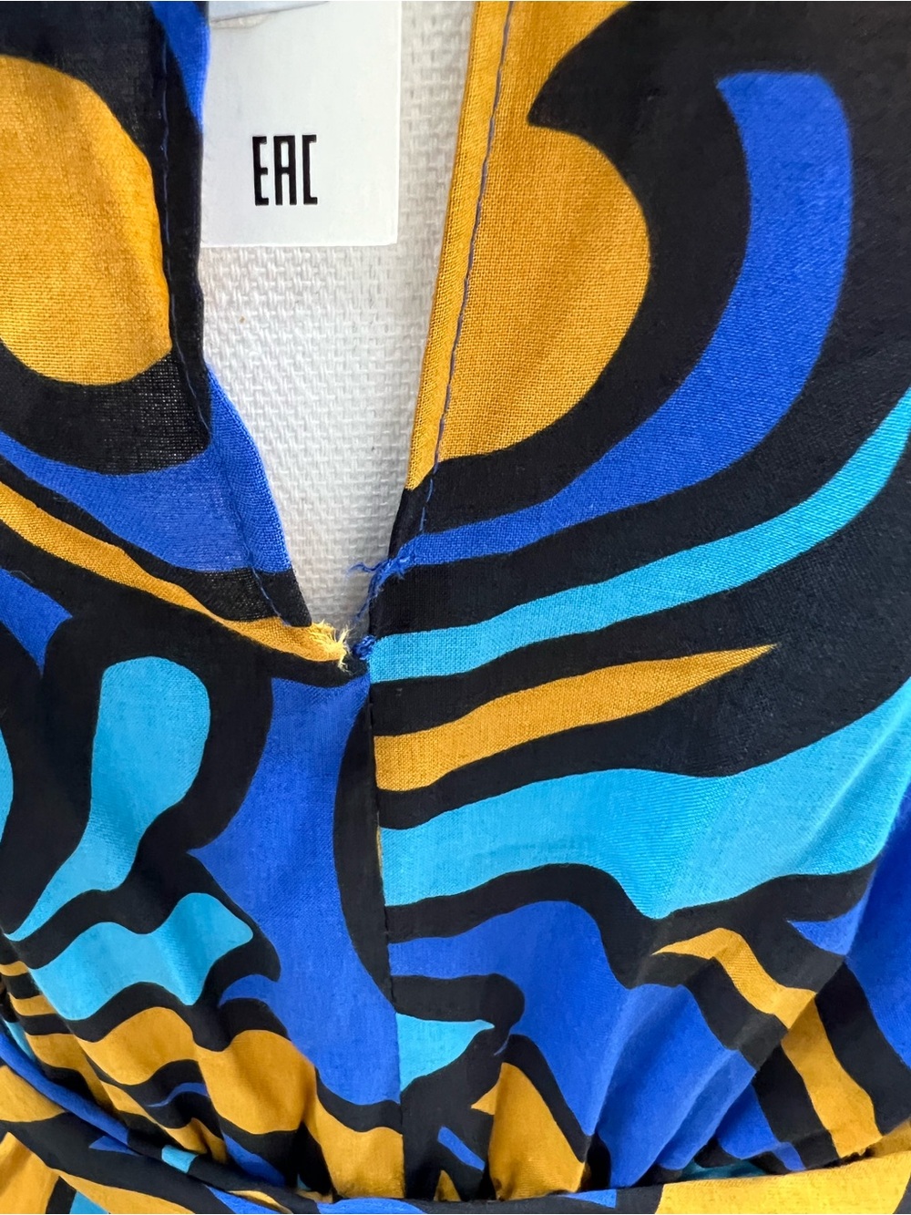 Zara Printed Halter Maxi Dress in Blue Orange Size S NWT - Picture 13 of 13